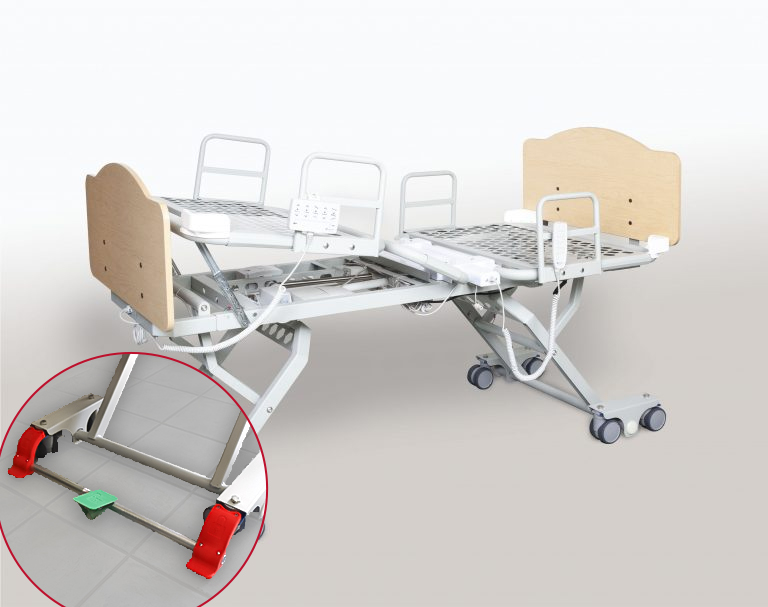 Socrates Bed in Full Height With Leg Support Raised